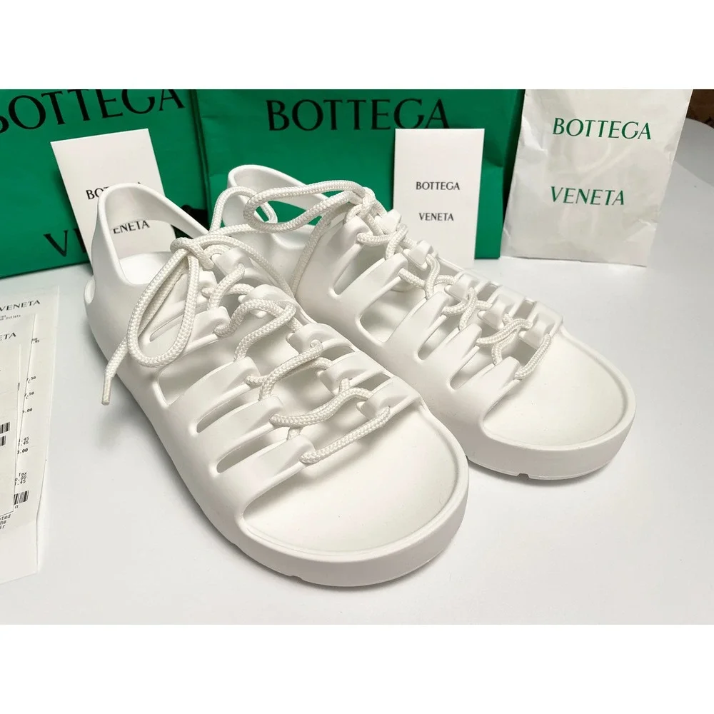 Bottega Veneta Men's 667220 White Lace-up open sandals shoe, sz 41